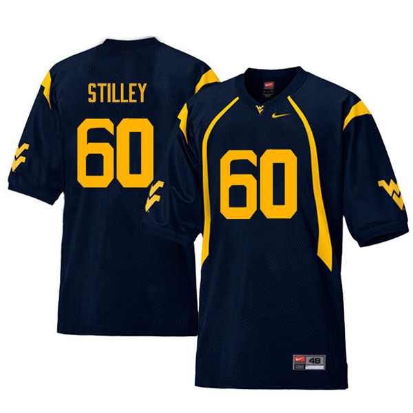 Men #60 Adam Stilley West Virginia Mountaineers Retro College Football Jerseys Sale-Navy